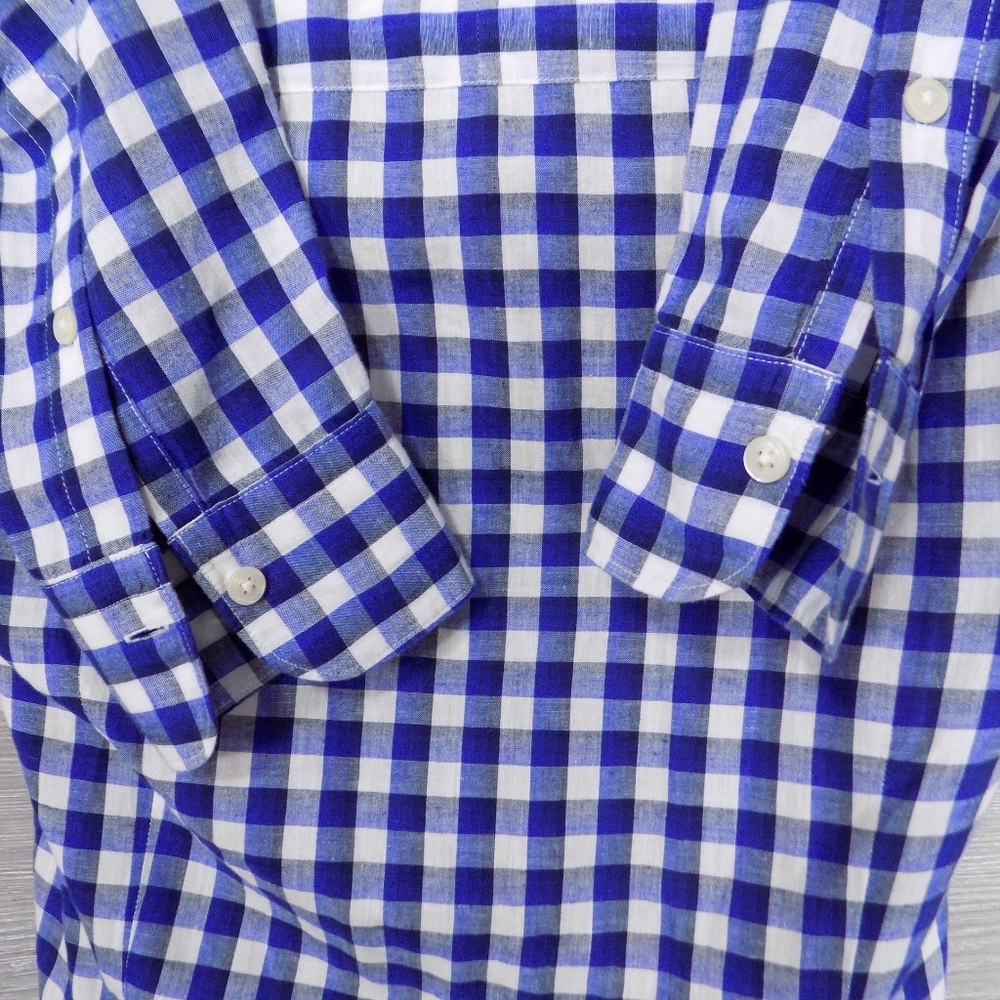 Vince. Men's Blue Check Long Sleeve Shirt M - Picture 5 of 8